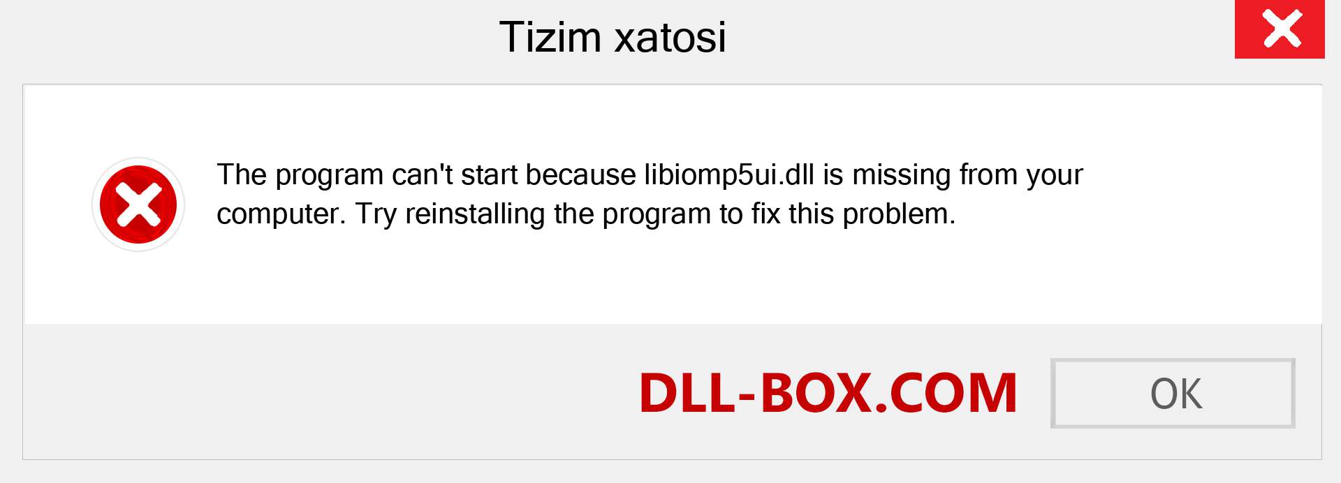 libiomp5ui.dll fayli yo'qolganmi?. Windows 7, 8, 10 uchun yuklab olish - Windowsda libiomp5ui dll etishmayotgan xatoni tuzating, rasmlar, rasmlar